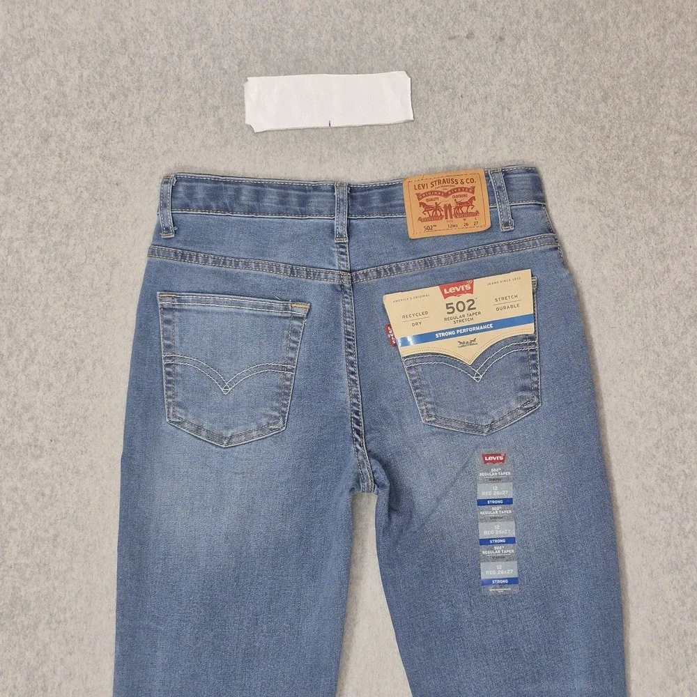 Levi's 502 Boys Jeans 26X27 Blue Denim Regular Taper 28
